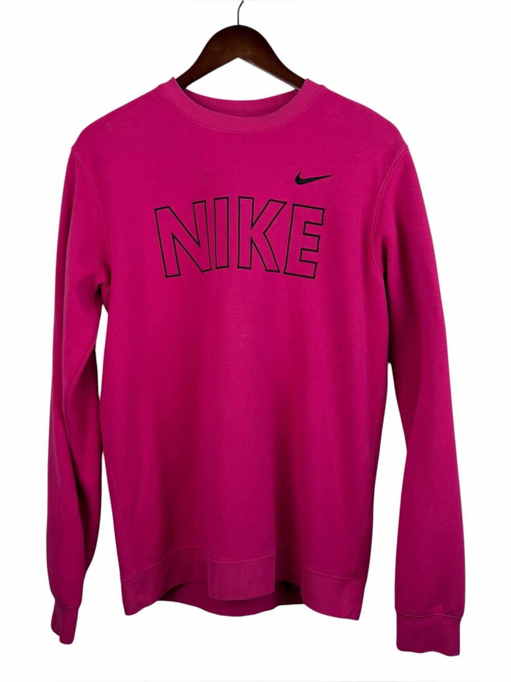 NIKE | Pink Black Embroidered Logo Crewneck Sweatshirt